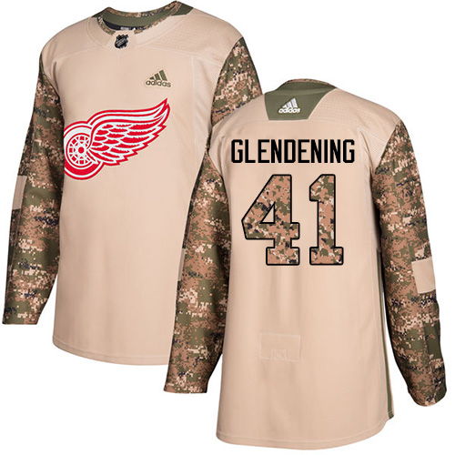 Adidas Red Wings #41 Luke Glendening Camo Authentic Veterans Day Stitched NHL Jersey